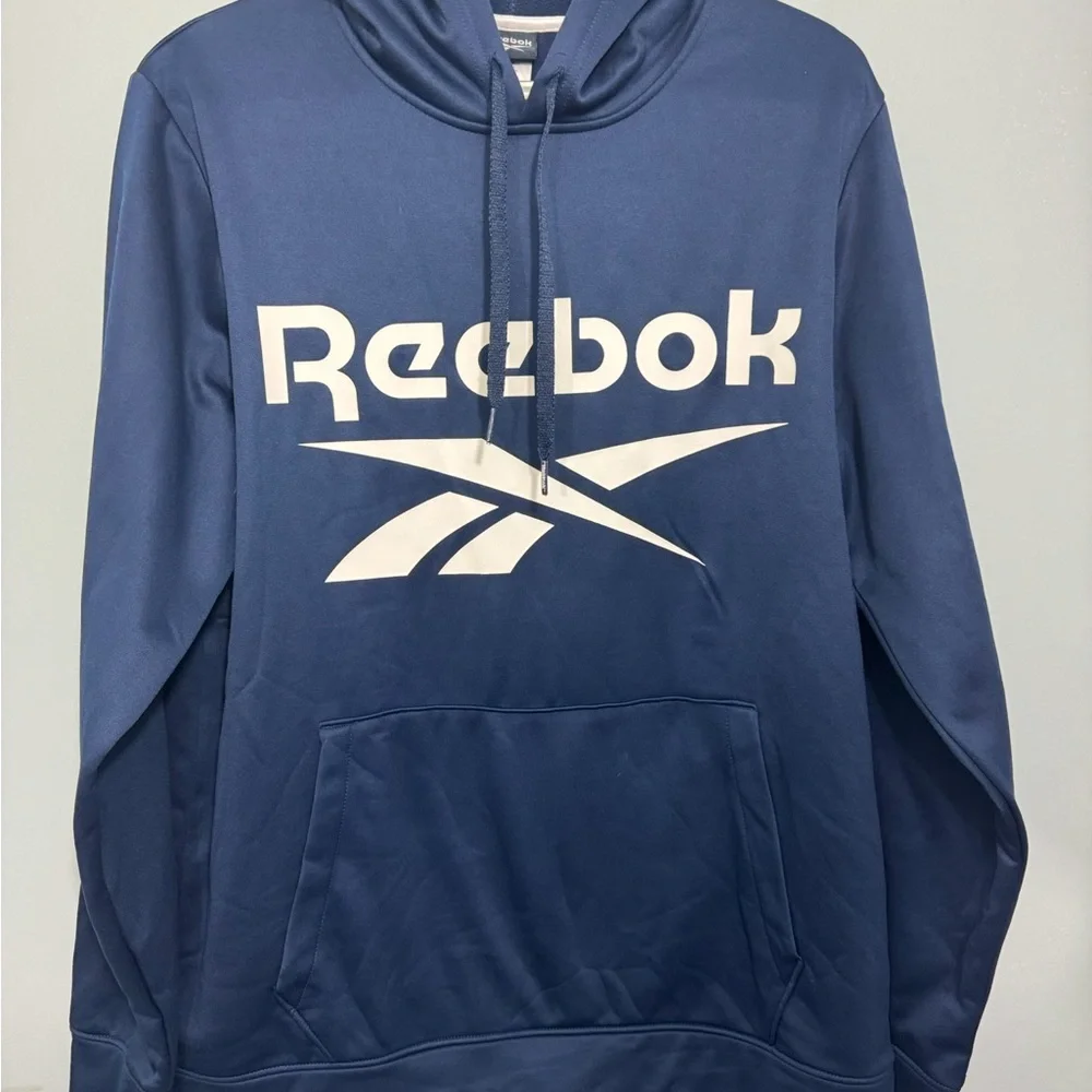 Reebok Men Medium Navy Blue Hoodie New With Tags - Picture 2 of 7
